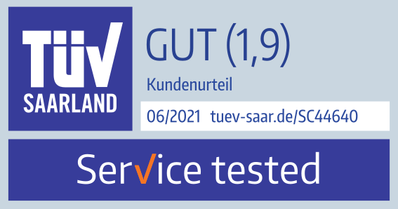 TÜV Saarland Gut (1,9) Service tested
